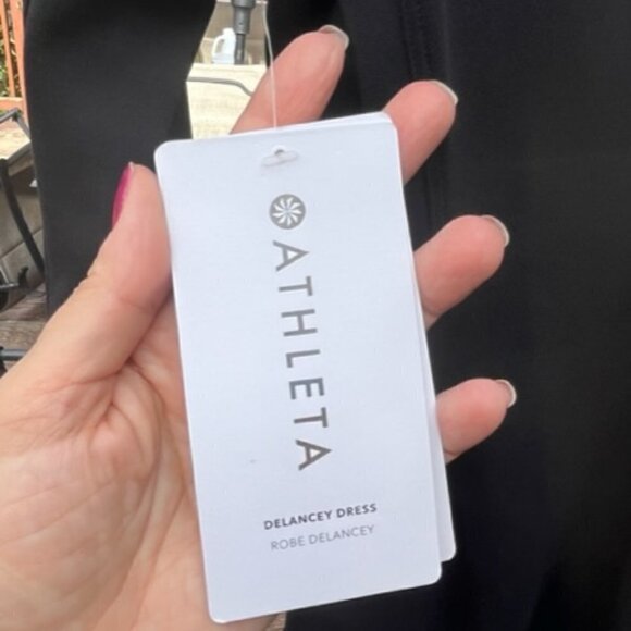 ATHLETA NWT Women's Delancey Dress Black Knit Fully Lined Mock Neck XS MSRP $159 - Picture 13 of 16